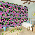 Tropical Hibiscus Flowers Aztec Print Wall Sticker