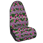 Tropical Hibiscus Flowers Aztec Print Waterproof Car Seat Cover