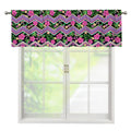 Tropical Hibiscus Flowers Aztec Print Window Valance