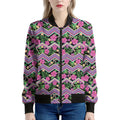 Tropical Hibiscus Flowers Aztec Print Women's Bomber Jacket