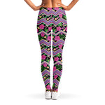 Tropical Hibiscus Flowers Aztec Print Women's Leggings