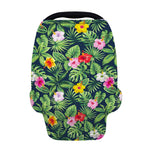 Tropical Hibiscus Flowers Pattern Print Baby Seat Cover