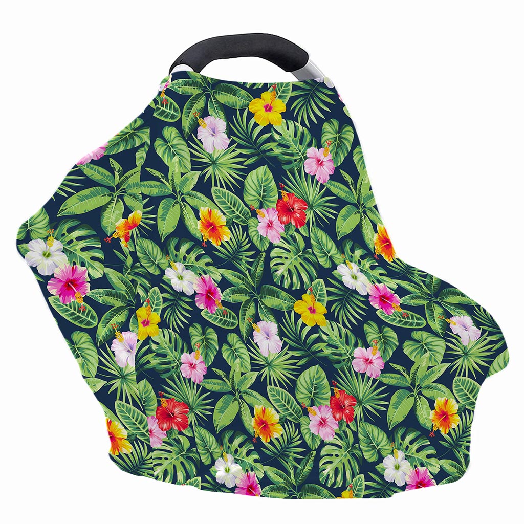 Tropical Hibiscus Flowers Pattern Print Baby Seat Cover