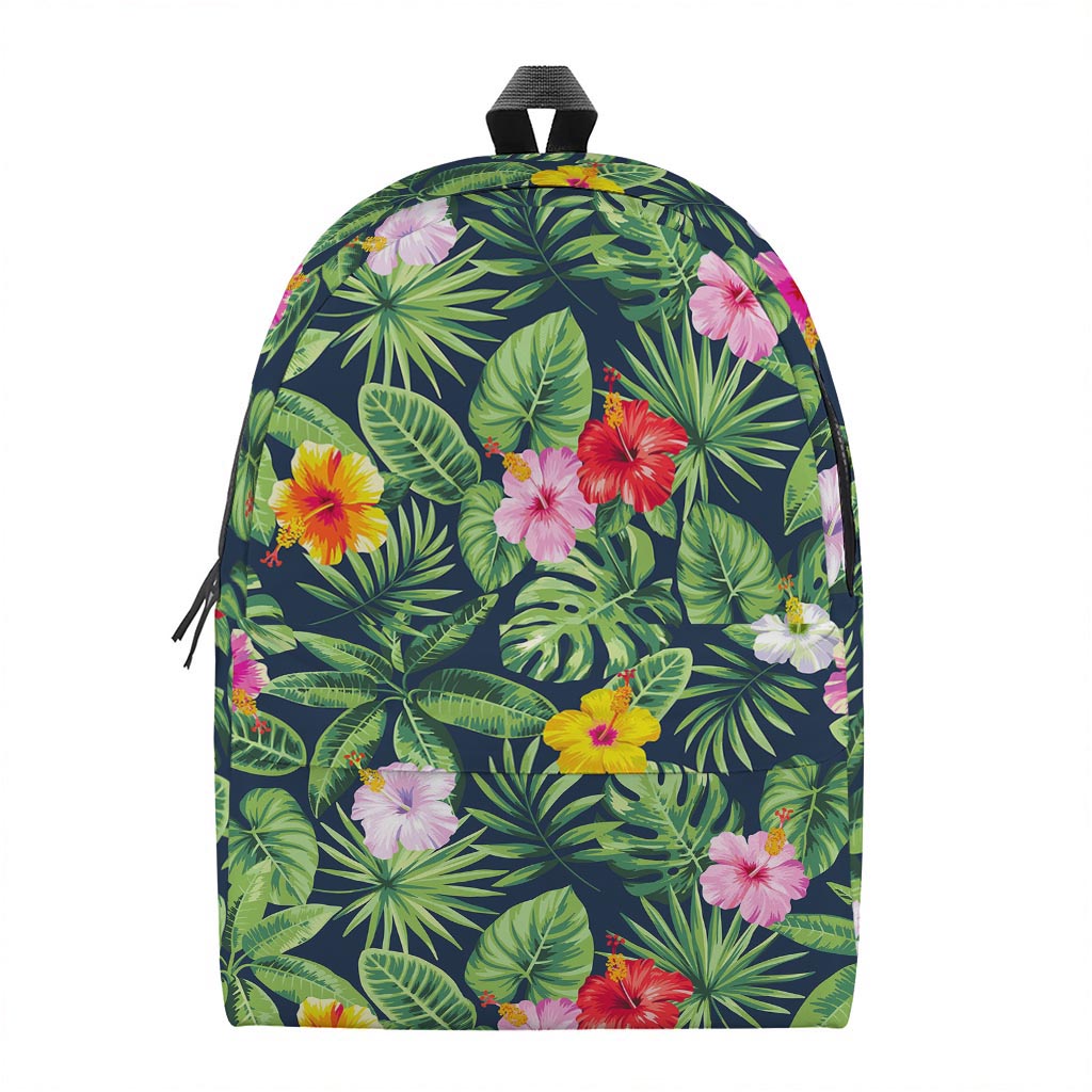 Tropical Hibiscus Flowers Pattern Print Backpack