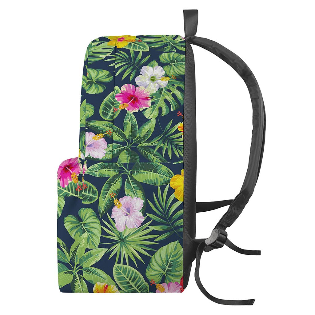 Tropical Hibiscus Flowers Pattern Print Backpack