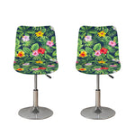 Tropical Hibiscus Flowers Pattern Print Bar Stool Covers