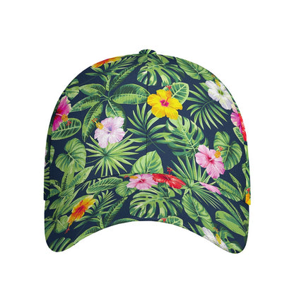 Tropical Hibiscus Flowers Pattern Print Baseball Cap