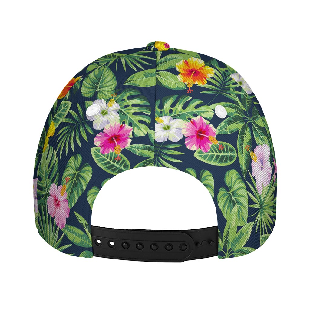 Tropical Hibiscus Flowers Pattern Print Baseball Cap