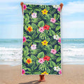 Tropical Hibiscus Flowers Pattern Print Beach Towel