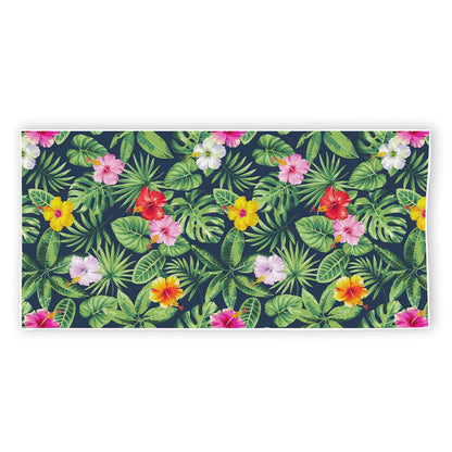 Tropical Hibiscus Flowers Pattern Print Beach Towel