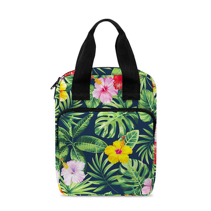 Tropical Hibiscus Flowers Pattern Print Bible Tote Bag