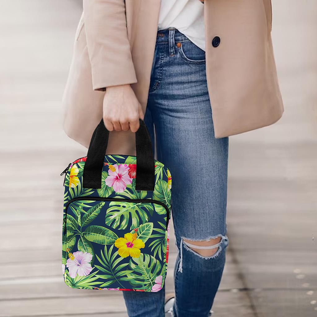 Tropical Hibiscus Flowers Pattern Print Bible Tote Bag