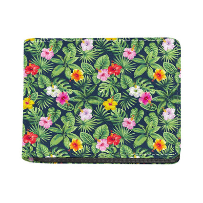Tropical Hibiscus Flowers Pattern Print Bifold Wallet