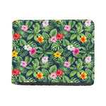 Tropical Hibiscus Flowers Pattern Print Bifold Wallet