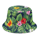 Tropical Hibiscus Flowers Pattern Print Bucket Hat
