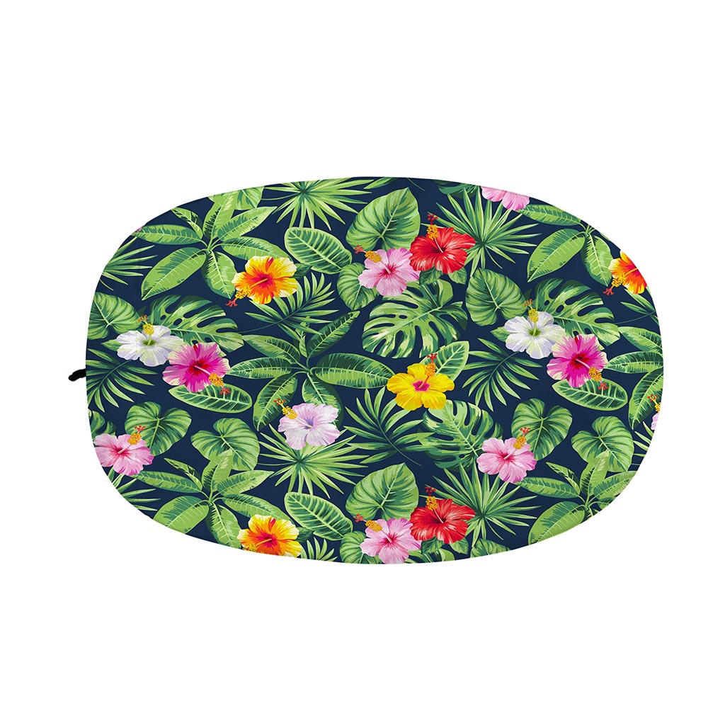 Tropical Hibiscus Flowers Pattern Print Car Side Mirror Covers