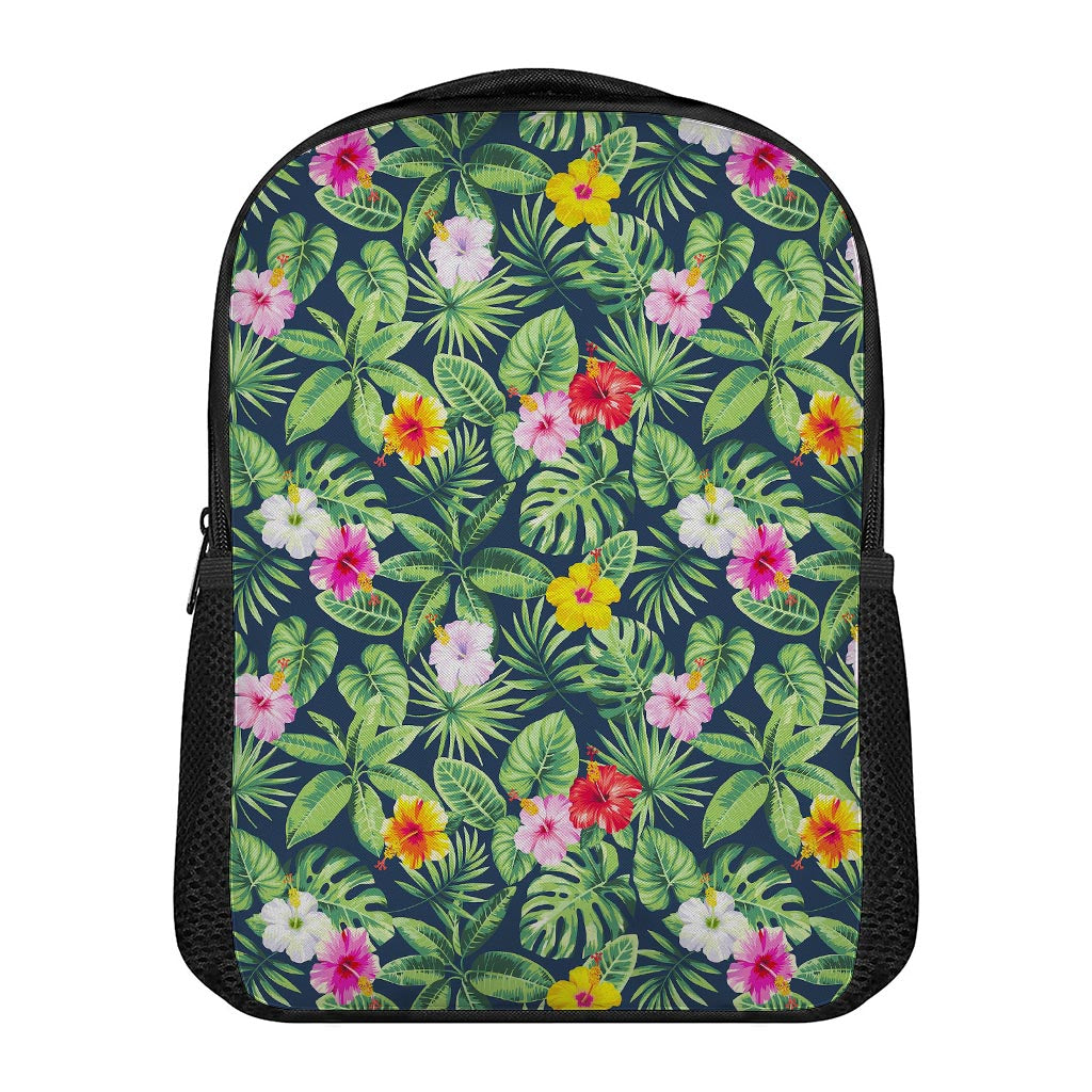 Tropical Hibiscus Flowers Pattern Print Casual Backpack