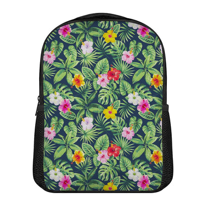 Tropical Hibiscus Flowers Pattern Print Casual Backpack