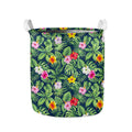 Tropical Hibiscus Flowers Pattern Print Collapsible Laundry Basket