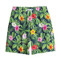 Tropical Hibiscus Flowers Pattern Print Cotton Shorts