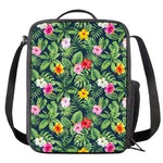 Tropical Hibiscus Flowers Pattern Print Crossbody Lunch Bag