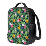 Tropical Hibiscus Flowers Pattern Print Crossbody Lunch Bag