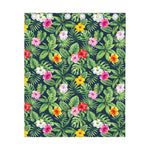 Tropical Hibiscus Flowers Pattern Print Curtain