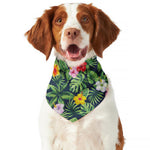 Tropical Hibiscus Flowers Pattern Print Dog Bandana
