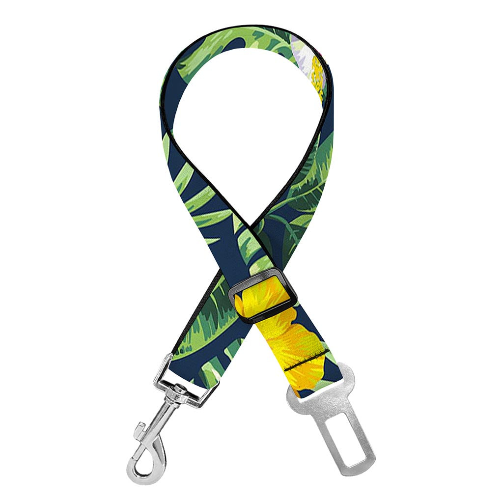 Tropical Hibiscus Flowers Pattern Print Dog Seat Belt