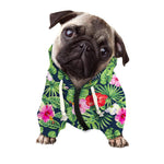 Tropical Hibiscus Flowers Pattern Print Dog Zip Up Hoodie
