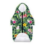 Tropical Hibiscus Flowers Pattern Print Dog Zip Up Hoodie