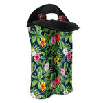 Tropical Hibiscus Flowers Pattern Print Double Neoprene Wine Tote