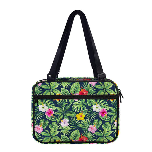 Tropical Hibiscus Flowers Pattern Print Double Strap Bible Bag