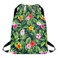 Tropical Hibiscus Flowers Pattern Print Drawstring Backpack