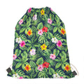 Tropical Hibiscus Flowers Pattern Print Drawstring Bag