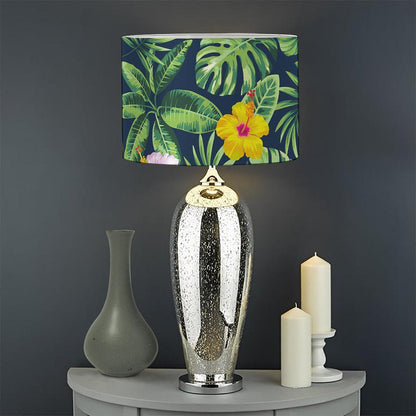 Tropical Hibiscus Flowers Pattern Print Drum Lamp Shade