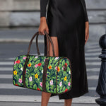 Tropical Hibiscus Flowers Pattern Print Duffle Bag