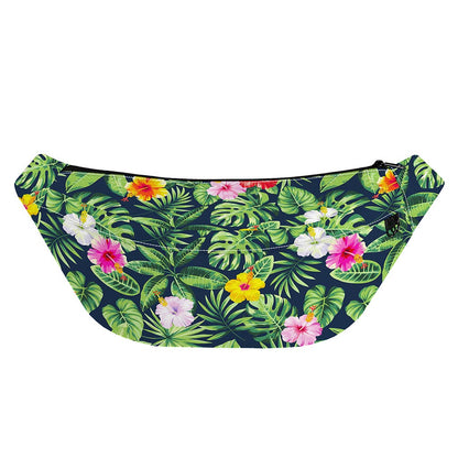Tropical Hibiscus Flowers Pattern Print Fanny Pack