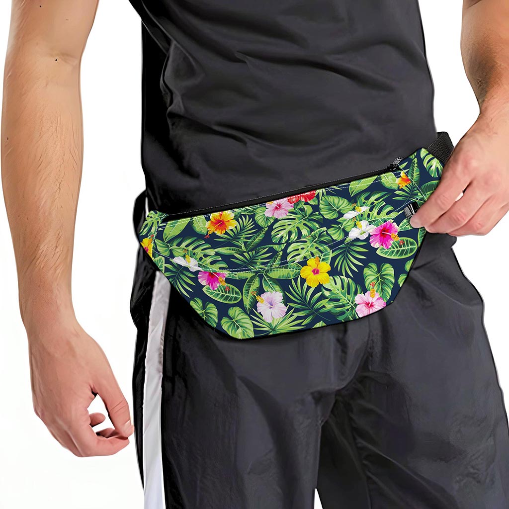 Tropical Hibiscus Flowers Pattern Print Fanny Pack