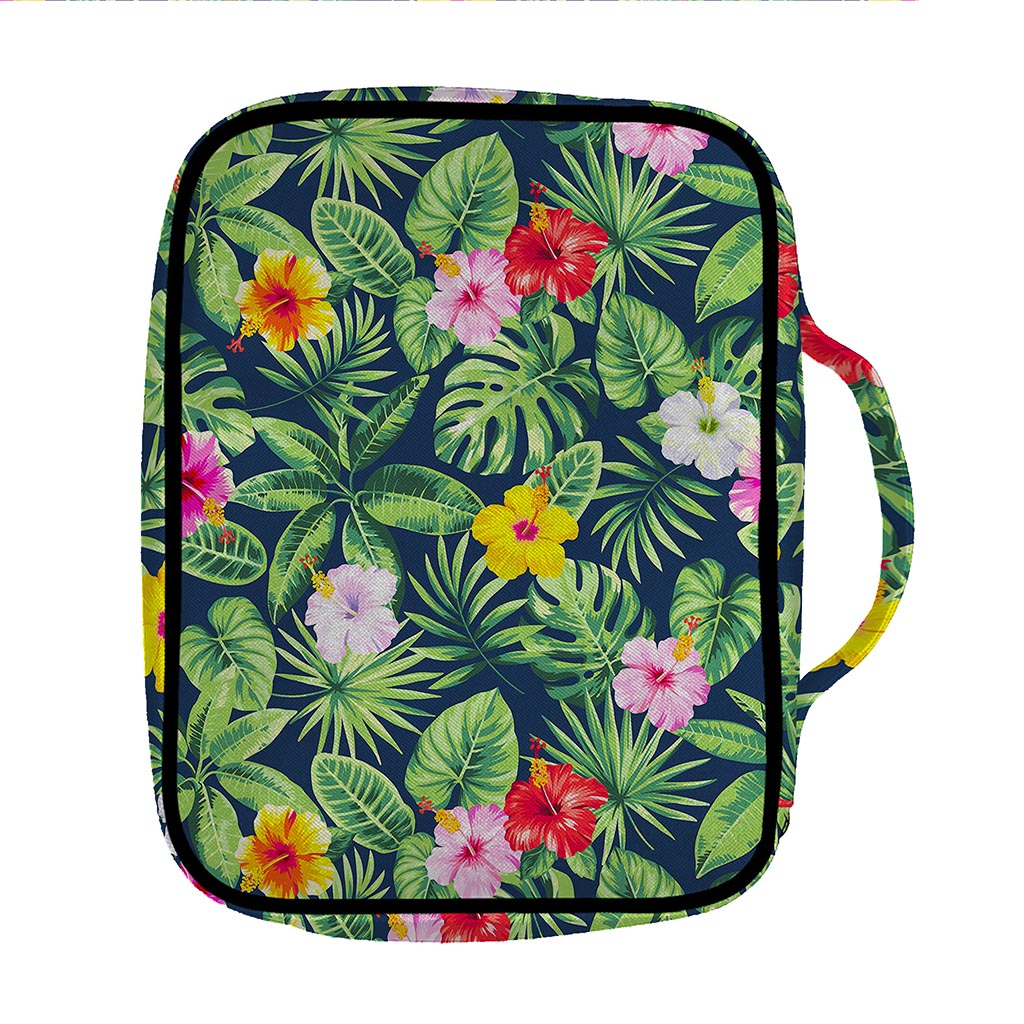 Tropical Hibiscus Flowers Pattern Print Front Pocket Bible Bag