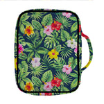 Tropical Hibiscus Flowers Pattern Print Front Pocket Bible Bag