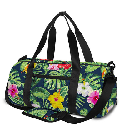 Tropical Hibiscus Flowers Pattern Print Gym Bag