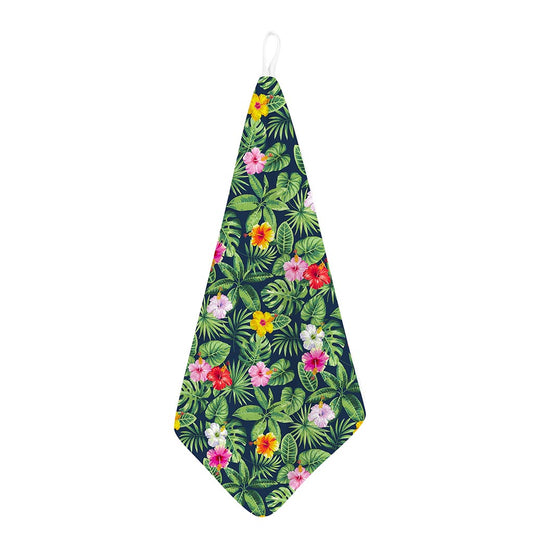 Tropical Hibiscus Flowers Pattern Print Hand Towel