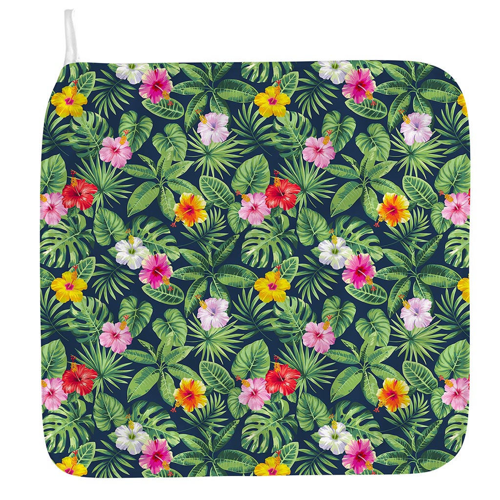 Tropical Hibiscus Flowers Pattern Print Hand Towel