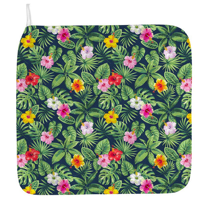 Tropical Hibiscus Flowers Pattern Print Hand Towel