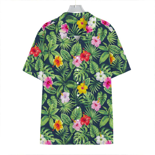 Tropical Hibiscus Flowers Pattern Print Hawaiian Shirt