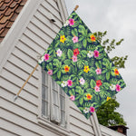 Tropical Hibiscus Flowers Pattern Print House Flag