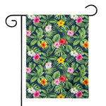 Tropical Hibiscus Flowers Pattern Print House Flag