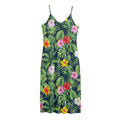 Tropical Hibiscus Flowers Pattern Print Jersey Midi Cami Dress