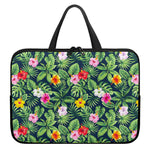 Tropical Hibiscus Flowers Pattern Print Laptop Sleeve With Handle